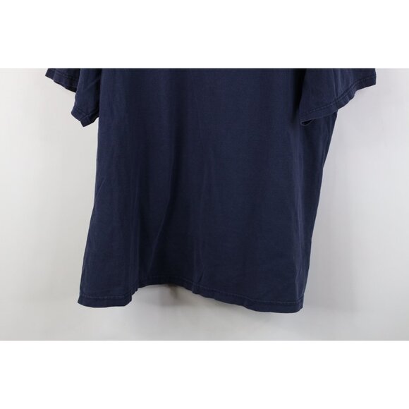 Vintage 90s Mens XL Faded Spell Out New England Patriots Football T-Shirt Blue - Picture 15 of 15